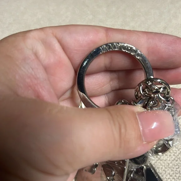 JIMMY CHOO Queen of Hearts Keychain Silver NWOT - Picture 5 of 7